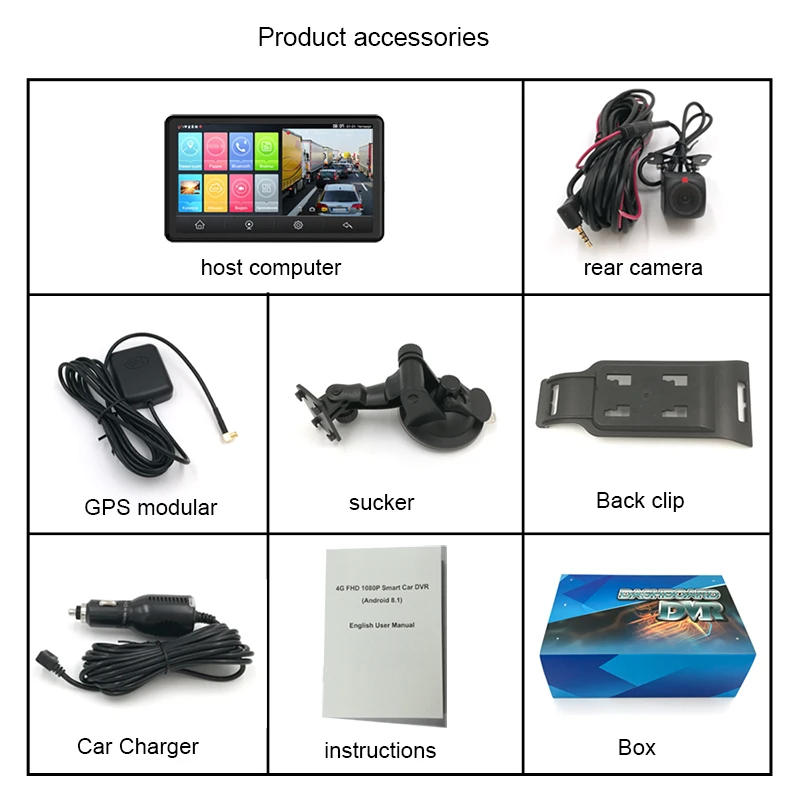 7 Inch Drive Recorder GPS WIFI Car Dvr Mirror 4G Dash Cam for car Dashboard Car Camera Recorder Parking monitoring 2GB RAM 32GB