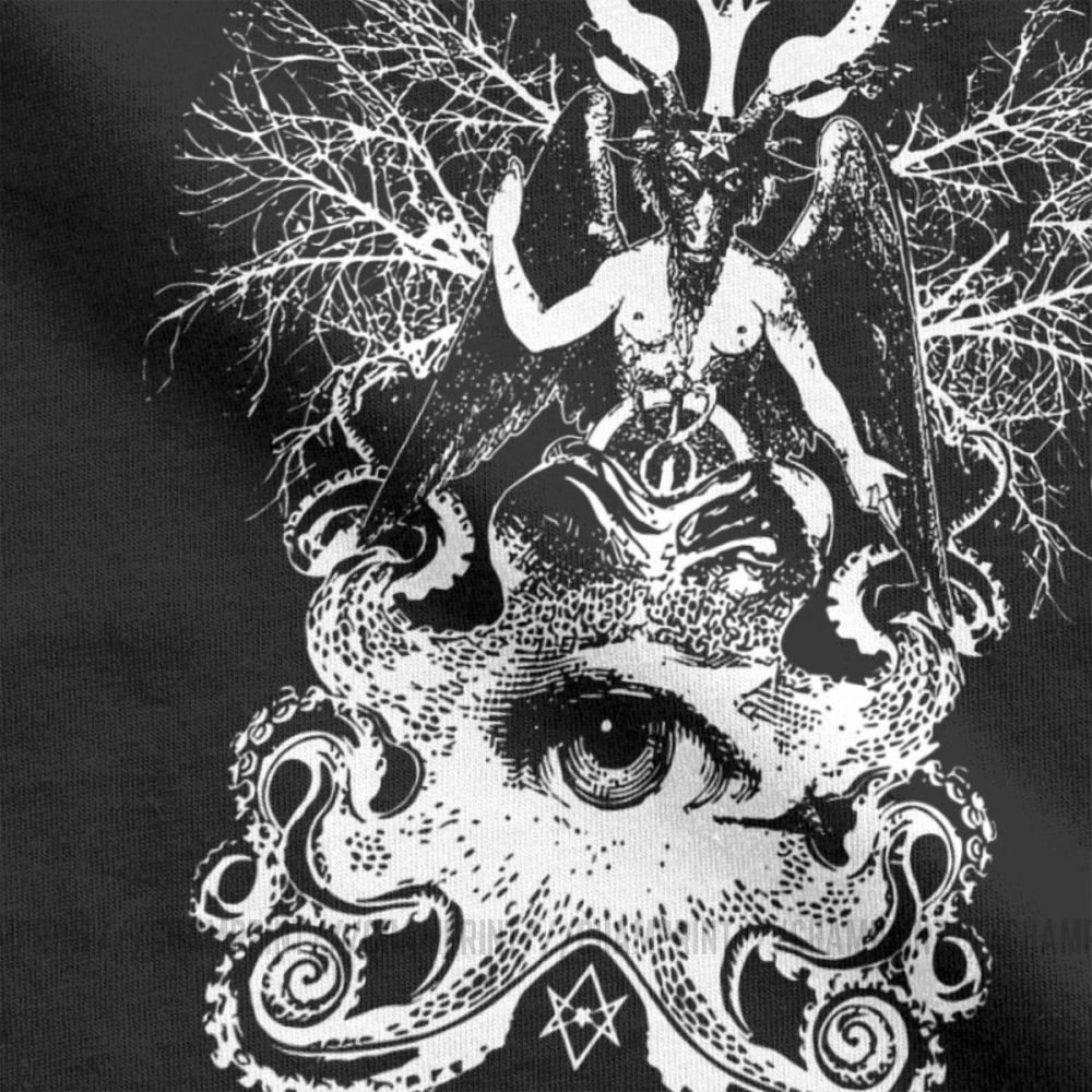 Хипстер Электрический мастер Baphomet футболка для мужчин круглый воротник чистый