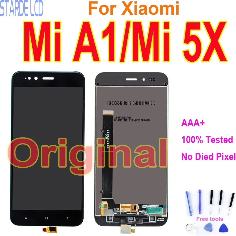 ЖК-дисплей 100% &quotдля Xiaomi Mi A1 MiA1 MA1 5X M5X оригинальный сенсорный экран с дигитайзером