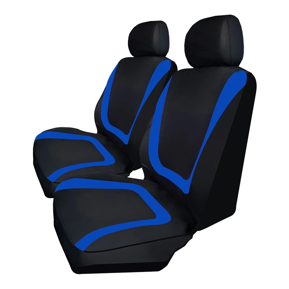 LEEPEE 4pcs/set Vehicle Seat Protector Automobiles Seat Covers Polyester Fabric Universal Fit Most Cars Car Seat Cover - Название цвета: Синий