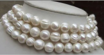 

Natural Huge south sea 9-10mm white pearl necklace 50"