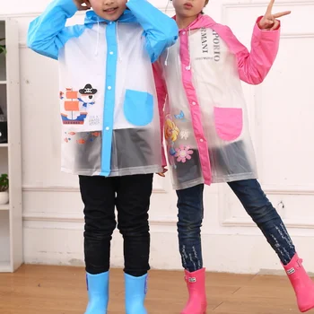 

1PCS Cartoon PVC Children Raincoat Waterproof Rainsuit Capa De Chuva Student Poncho Impermeable Rain Coat Hooded Rainwear