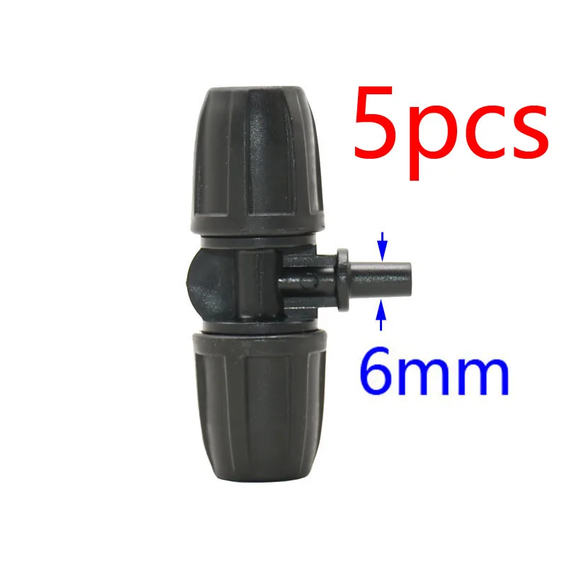 3/8" to 1/4" Hose Connector tee water splitter Elbow end plug repair 8/11 to 1/8" 4/7mm Barbed Reducing Cross connector 5pcs