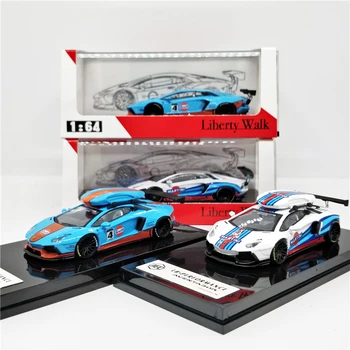 

JEC 1:64 LB Works Liberty Walk LB Performance Aventador 2.0 GULF Martini with Roof Boxes Diecast Model Car