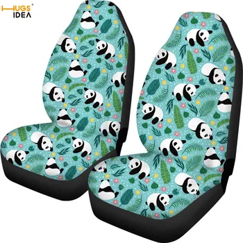 

HUGSIDEA 2Pcs Kawaii Panda Design Car Seat Cover Driver Place Dirty Proof Sheet Auto Pew Protect Case SUV Seat Dustproof Cover
