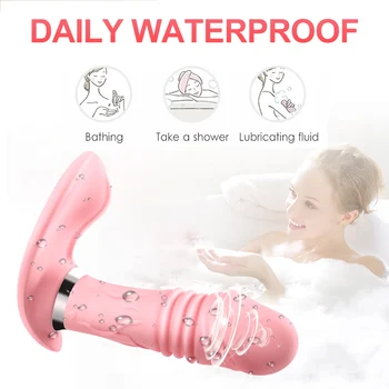 Heating Prostate Massager Telescopic Dildo Vibrator Male Butt Anal Plug Anus Remote Control Sex Toys for Adult Men Stimulation 5