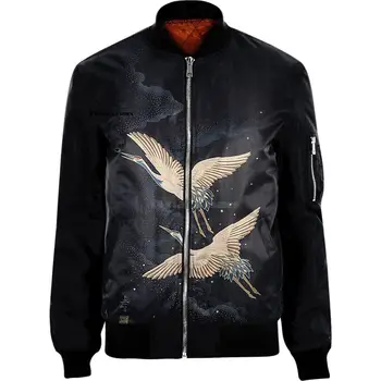

China Red-crowned crane art 3D Men's bomber jackets Hoodie Men Women New Fashion Zipper Hooded Long Sleeve Pullover Style