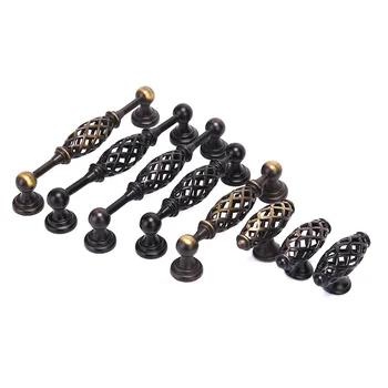 

Vintage Antique Bronze Cabinet Handles Hollow Out Birdcage Cabinet Pulls Drawer Knobs Wardrobe Door Pullers Furniture Handle