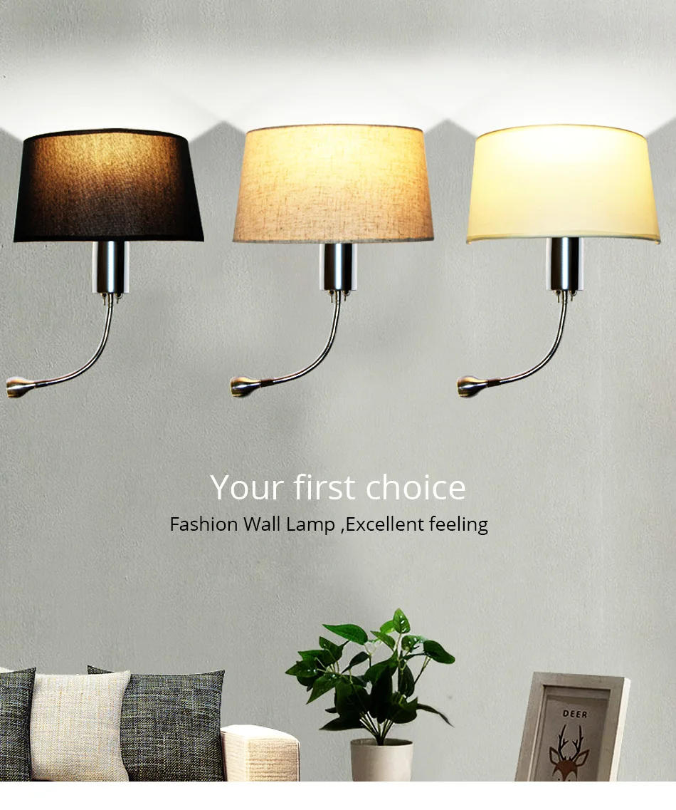 Modern LED Wall Lamp with Switch E27 Bulb Bedroom Sconces Indoor Vanity Bathroom Industrial Decoration Home Wall Mounted Light (4)