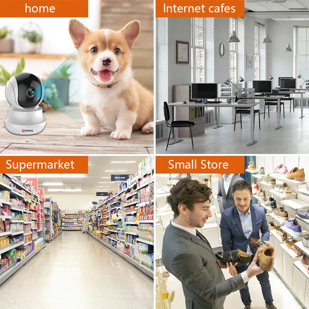 HFWS Ip Video Surveillance Camera With Wifi 1080P 2MP Security Camera Home Wirele Cctv Infrared Night Vision Mini Cameras Indoor