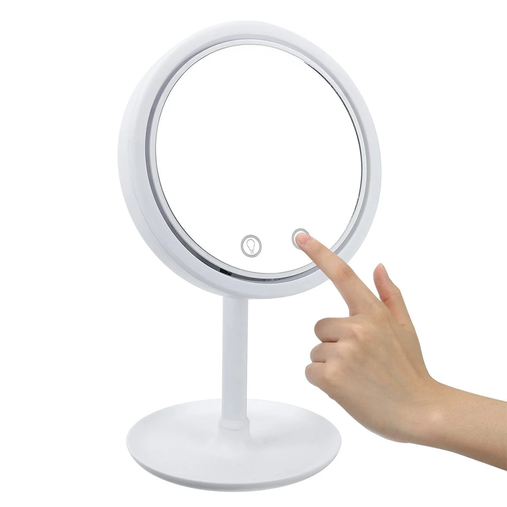 

LED Vanity Mirror Makeup Vanity Mirror Led Lighted Desktop Magnifying Glass Desktop Rotating Mirror Round Makeup Mirror