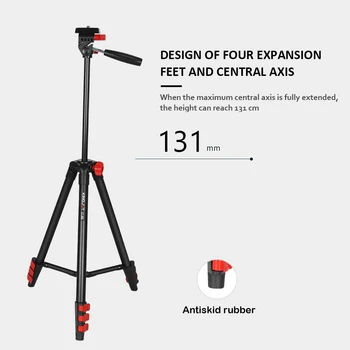 

Portable 131cm Aluminum Camera Tripod with Pan Head 1/4 inch non-slip Camera Tripod Holder for ILDC SLR DSLR Digital Camera