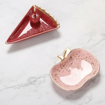 

Nordic Ceramic Small Jewelry Dish Earrings Necklace Ring Storage Plates Fruit Dessert Display Bowl Decoration