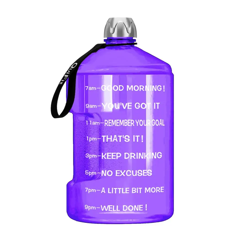 

Quifit 128oz 73oz 43oz 1 Gallon BPA Free Plastic Big Drink Water Bottle Jug Gourd For Travel Sports Fitness GYM Waterbottle Eco