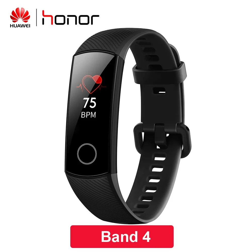 Huawei Honor Band 5/5i/4/4e/глобальной смарт-браслет крови кислородом Фитнес трекер монитор сердечного ритма 50 м Водонепроницаемый смарт-браслет - Цвет: black band 4