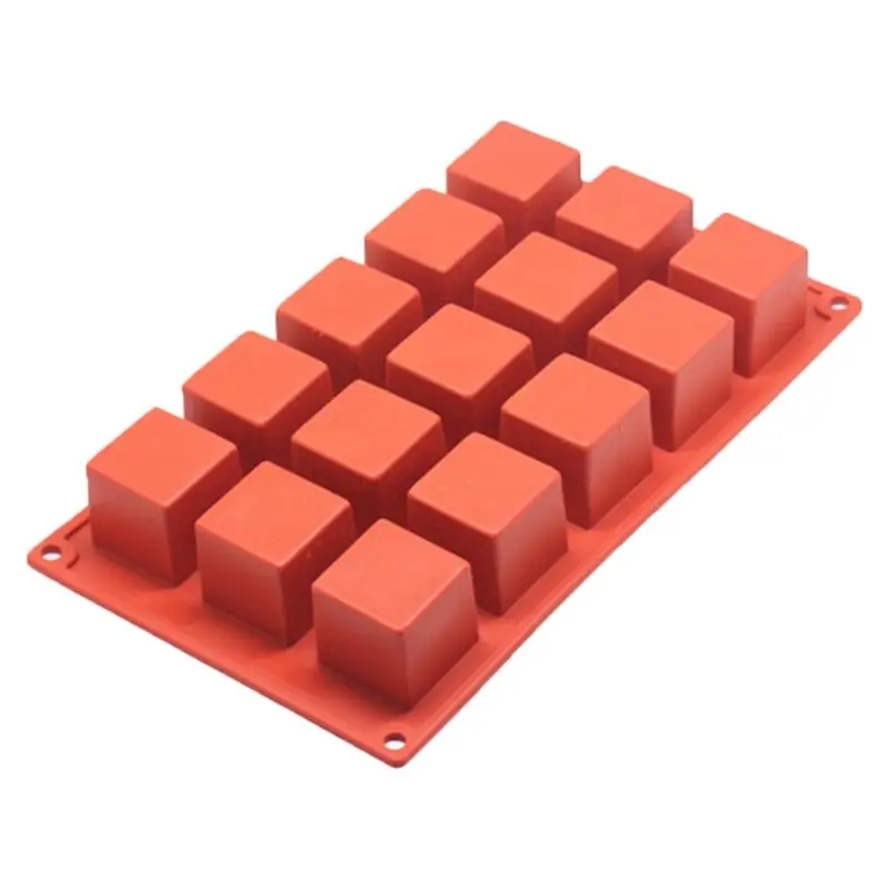 15 отверстий Squaere 3D антипригарная силиконовая форма для торта для выпечки DIY Желе Маффин мороженое, мусс инструмент для шоколада 72XF