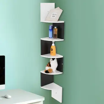 

5-Layer Wall Mounted Corner Shelves 5 Tier Wall Mount Corner Shelves Home Storage Rack Shelving Unit Corner Stoarge Rack