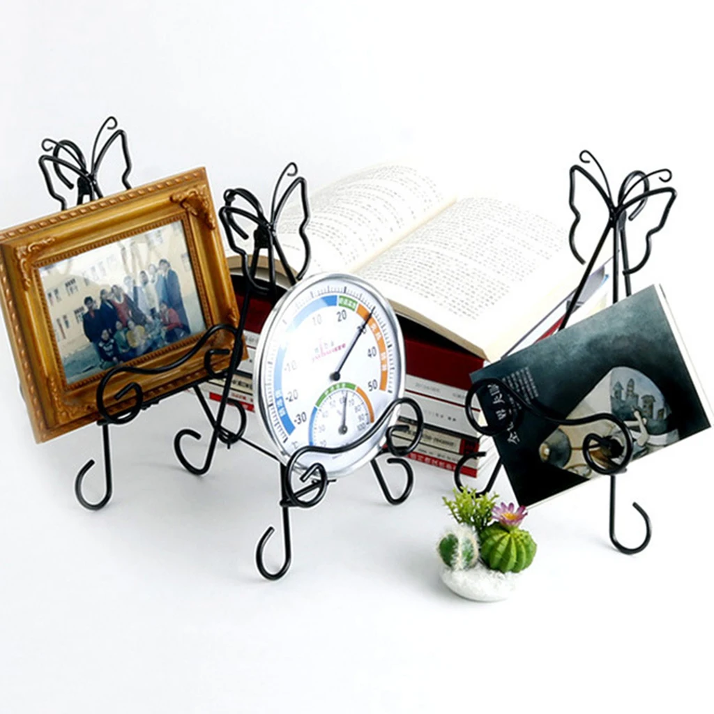 Iron Floral Style Butterfly Shape Easel Bowl Plate Art Photo Picture Frame Holder Book Display Stands 233x138mm