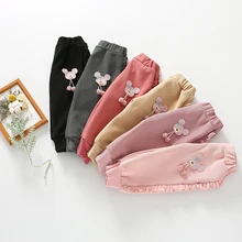 Штаны для маленьких мальчиков; зимние Утепленные Хлопковые Штаны для маленьких девочек; свободные штаны с высокой эластичной резинкой на талии; брюки для малышей; леггинсы для новорожденных