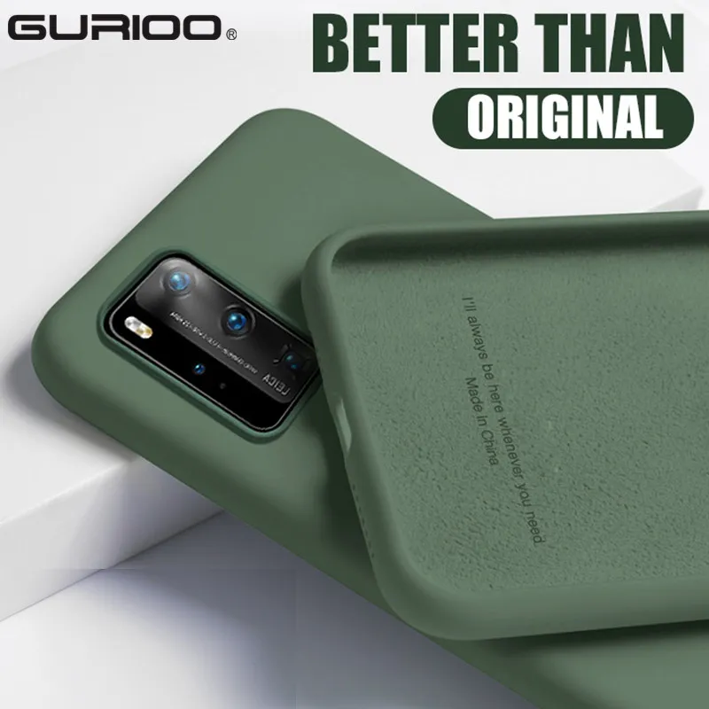 Liquid Silicone Cover For Huawei P40 P30 P20 Pro Lite P10 Plus Mate 9 10 20 30 V30 P Smart Z 2019 Protective Back Cases |