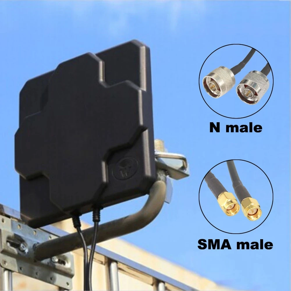 

30CM Cable Outdoor 4G LTE MIMO Antenna 2*22dBi Dual Polarization Panel Directional External Antenne N Male/N Female/SMA Male