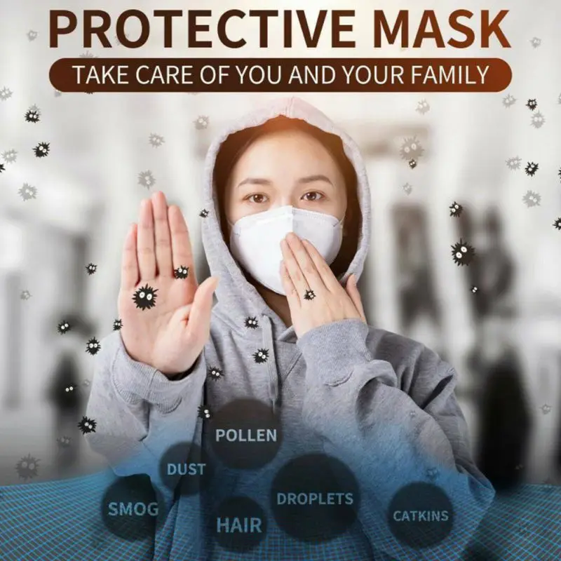 

2 Pcs High-level Five-layer Thickened Protection Mask Anti-pollution Mask Adult Unisex Protective Fabric Dust Mask