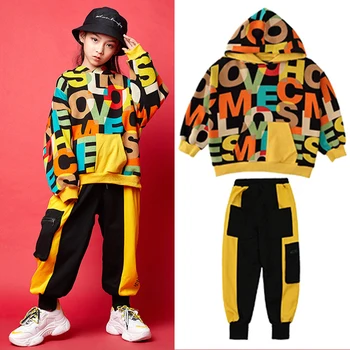 

Hip Hop Street Dance Clothes Kids Loose Sweater Long Sleeve Jazz Dance Costume Boys Girl Clothing Stage Festival Outfit BL3237
