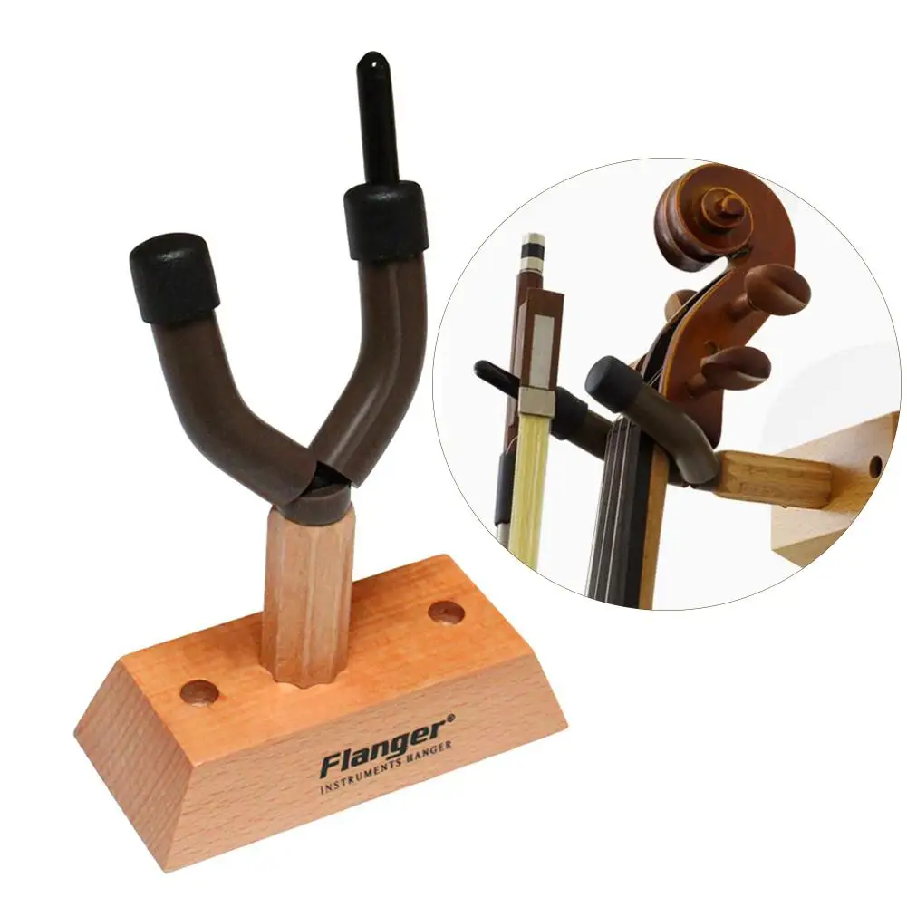 

FH-03 Violin Hook Hanger Wood Base Wall Mount Hanging Holder for Home Storage and Show Violin