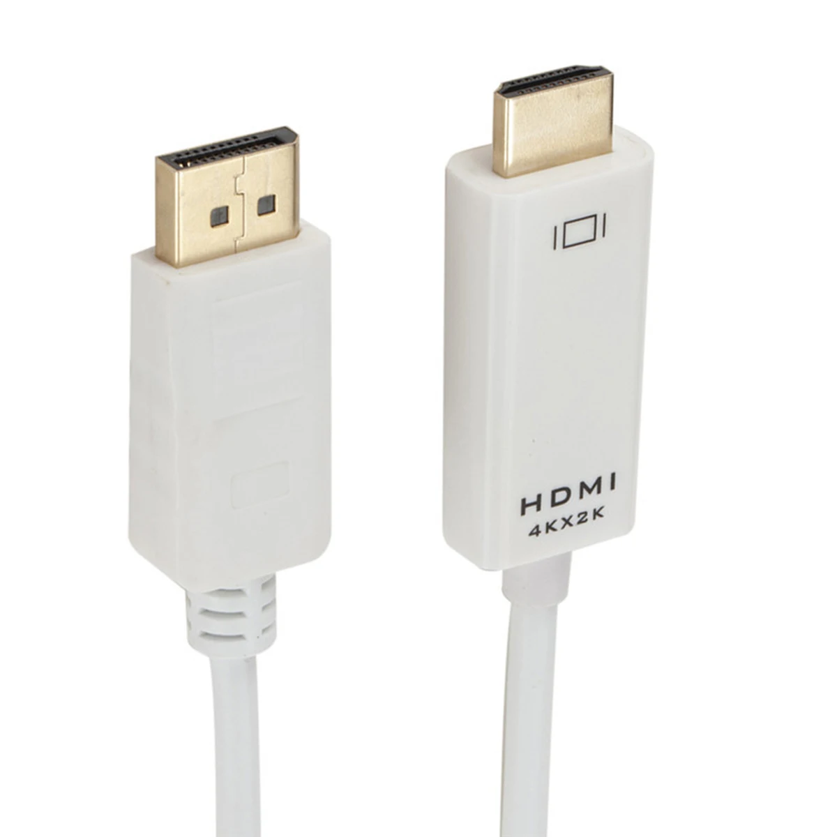 1,8 м DisplayPort к HDMI Кабель-адаптер DP к HDMI конвертер кабель адаптер позолоченный 4K* 2K Поддержка 4D - Цвет: Белый