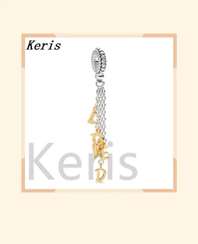 

100% 925 sterling silver Valentine's Day present 767831 beloved script shine hung proper charm diy necklace feminine pendant