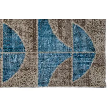 

Handmade Turquoise Vintage Overdyed Patchwork Area Rug 160x230 Cm-5'3''X7'7''