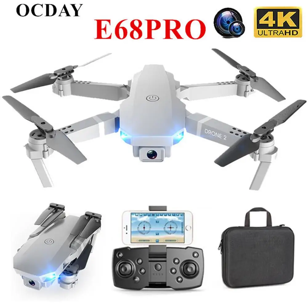 

2020 E68Pro RC Drone 4K 1080P Wide Angle Camera Aerocraft Drones Wifi FPV Height Hold Mode E68pro RC Foldable Quadcopter Drone