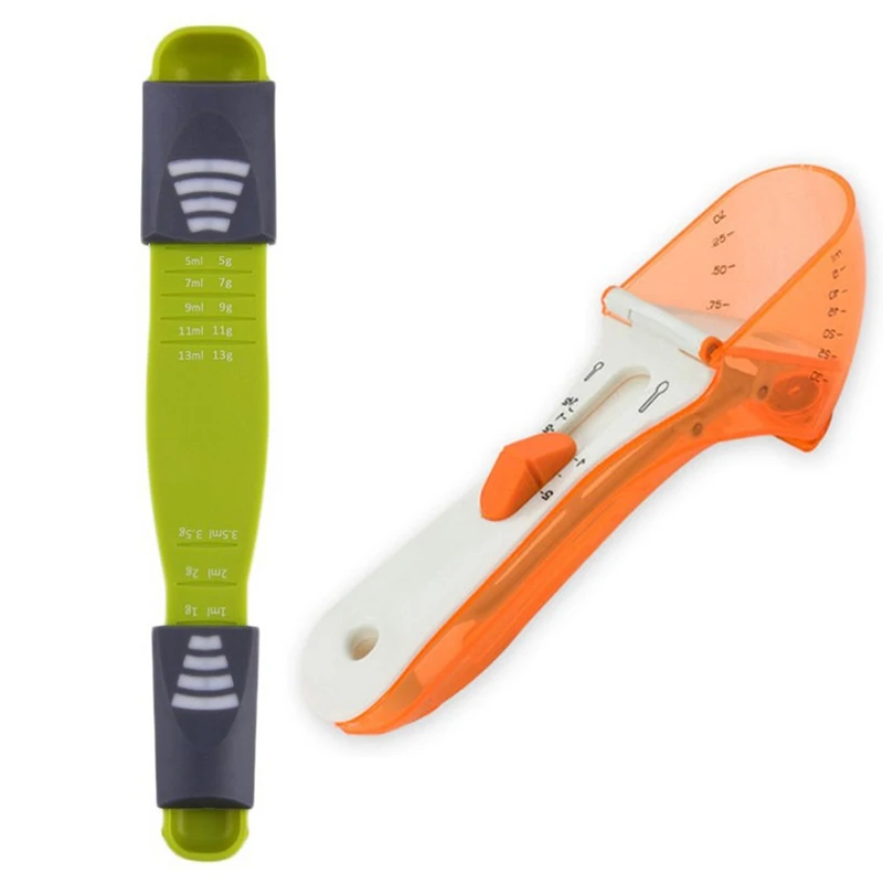 

2 Pcs Adjustable Measuring Spoon : 1 Pcs Kitchen Double Sided Powder Metering Spoon Tool for Baking Cooking & 1 Pcs Kitchen Porr