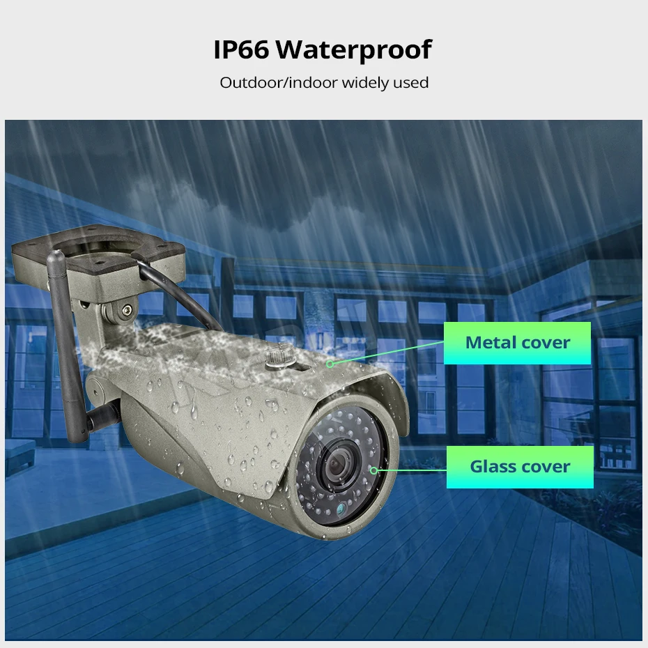 Камера видеонаблюдения FUERS инфракрасная с функцией ночного видения 3MP Full HD WiFi Bullet