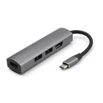 

USB 3.1 Type-C To USB 3.0 Splitter Cable Cord Laptop Tablet 3 Port Hub Computer Accessories With 4K Converter For HDMI