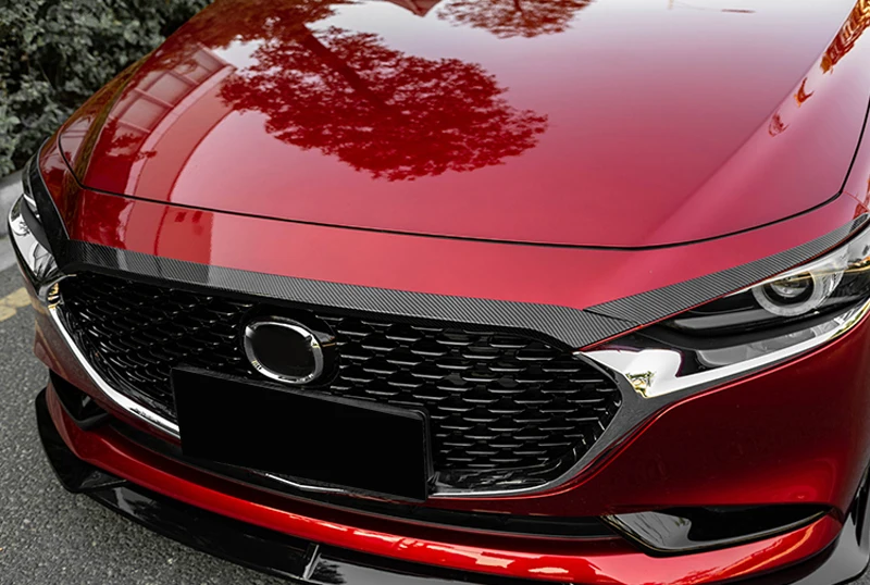 Для Mazda 3 автомобильный Стайлинг ABS пластик передняя крышка капота декоративные полосы крышка отделка авто аксессуары