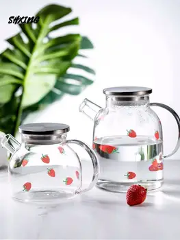 

1L/1.7L Transparent Big Borosilicate Glass Teapot Heat-Resistant Large Clear Tea Pot Flower Tea Set Puer Kettle Office Home Tool