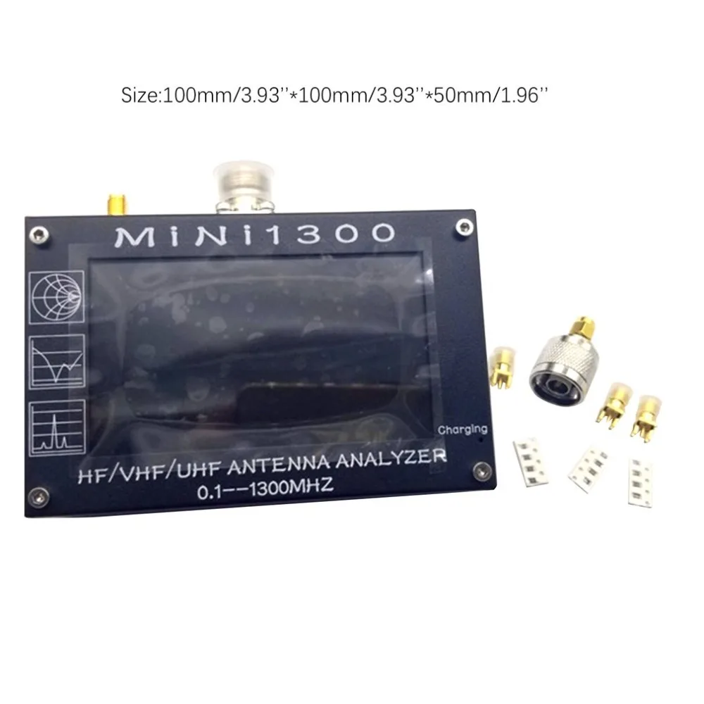 Uv+ Hf Mini1300 4," сенсорный Lcd 0,1-1300 Mhz 13.Ghz Hf/Vhf/Uhf Ant КСВ антенный анализатор+ аккумулятор