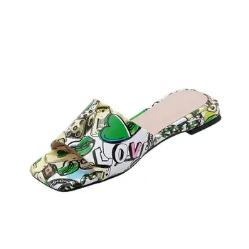 

Women's Shoes Comfortable High Quality Cow Leather Fashion Mixed Color Shoes Sweet Style Hot Sale Holiday Slippers