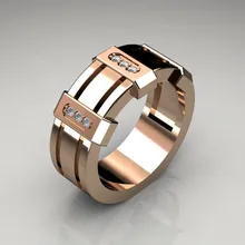 Мужской женский кристалл белый циркон кольцо роскошное розовое золото вечерние кольца модное обещание на помолвку кольца для мужчин и женщин
