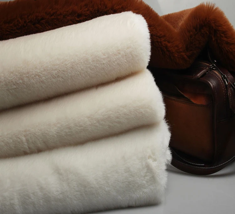 

Thickened imitation Rex Rabbit wool Fur fabric ,plush faux fur fabric for coat vest fausse fourrure tissu