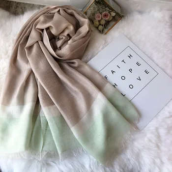 

Spring New Color Matching Women's Scarf Fashion Wild Literary Style Light-colored Blended Scarf Comfortable Sunscreen Scarf B60