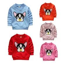 Коллекция года, весенне-осенние детские свитшоты хлопковый пуловер с длинными рукавами и круглым вырезом с рисунком собаки для мальчиков и девочек топы,# M