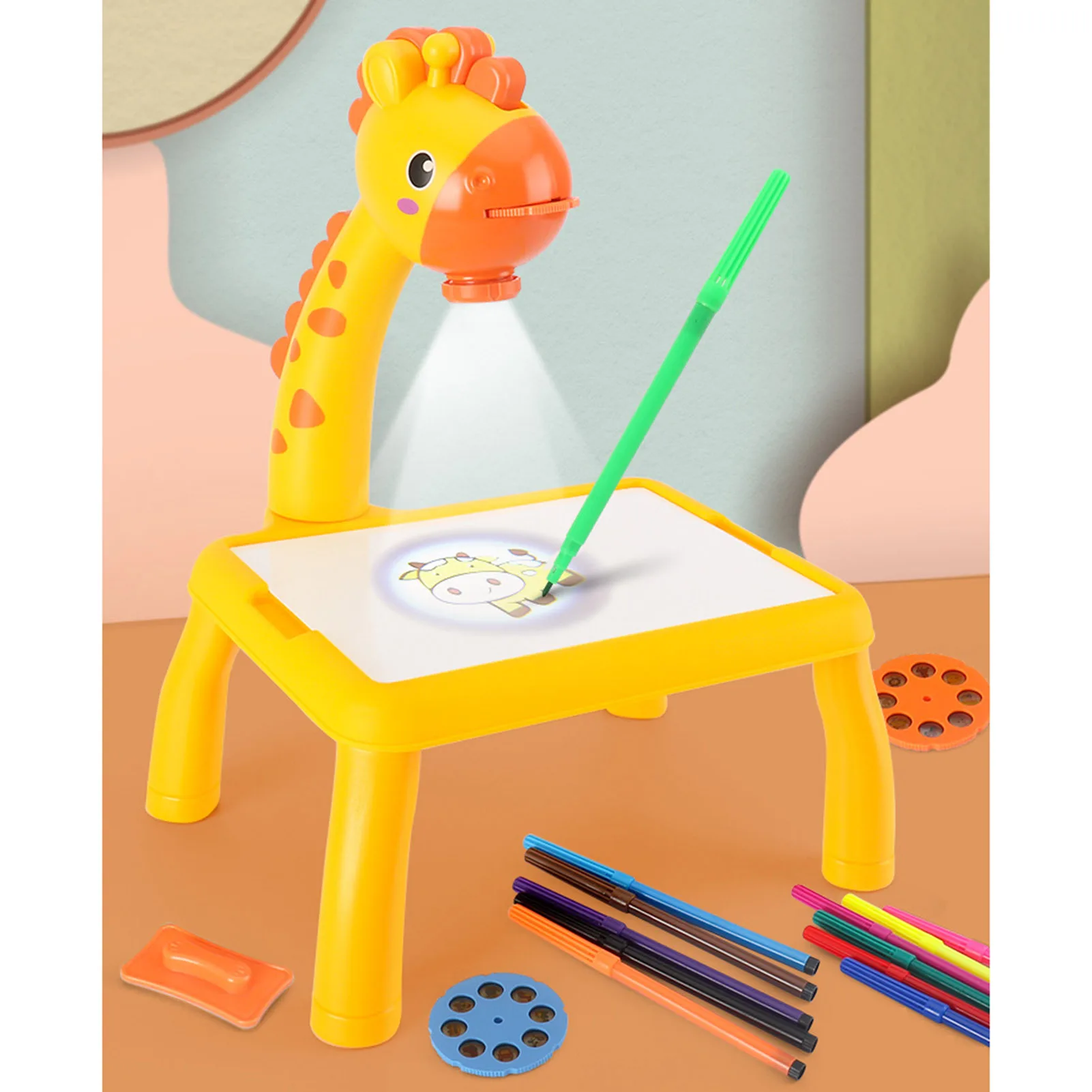 Traço educacional e desenhar projetor brinquedo pintura brinquedo desenho  jogo de tabuleiro plástico projetor pintura brinquedo para crianças criança  idade 3 + - AliExpress