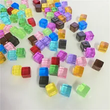 100 pçs/set 8mm cubo de canto quadrado transparente colorido cristal cor clara dice peça xadrez ângulo direito para o jogo tabuleiro