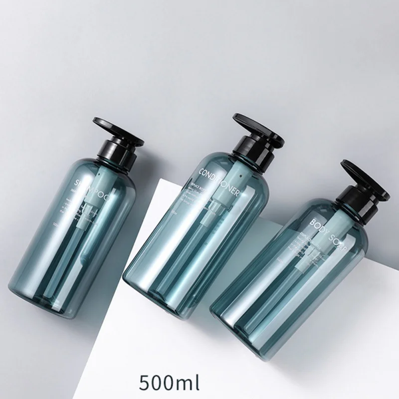 

3pcs Refillable Bottle Press Type For Cosmetic Shampoo Shower Gel High-capacity 300/500ML
