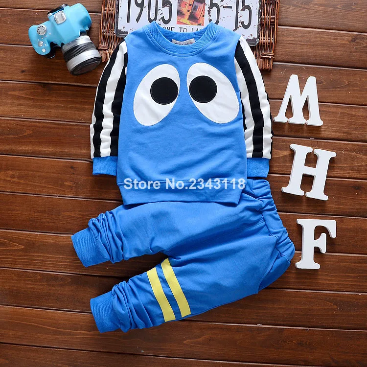 

Hot Children Set For Spring And Autumn New Long Sleeve Coat+pant Two Piece Boy And Girls Sets 0-4 Ages Blue And Red Colors
