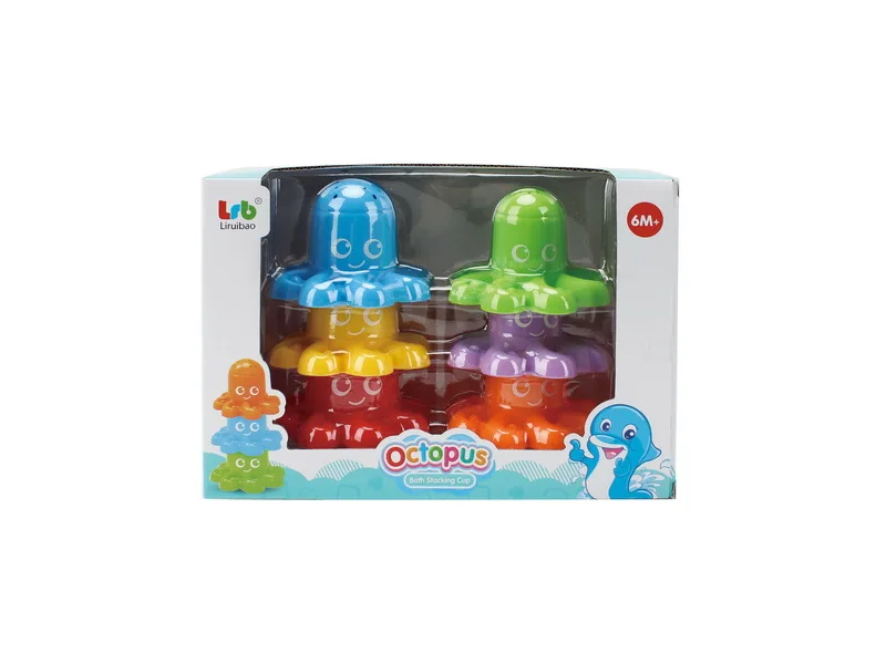 

Infants Jenga Toy Educational Stacked Cup Parent And Child Baby Cartoon Octopus Stacking Cup Children Bowl Set Toy