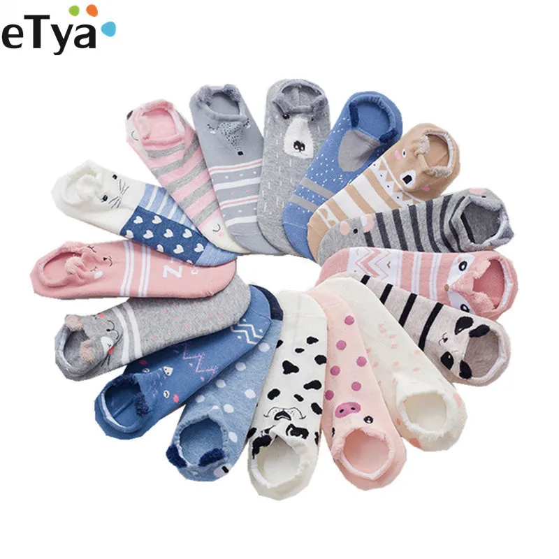 ETya женские носки с низкой лодыжкой милые хлопковые короткие кошачьими и
