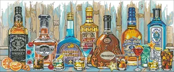 

Cotton threads genuine long-staple cotton from Egypt with a needle-free printing kit Mary Weaver - Cocktail cross stitch kits